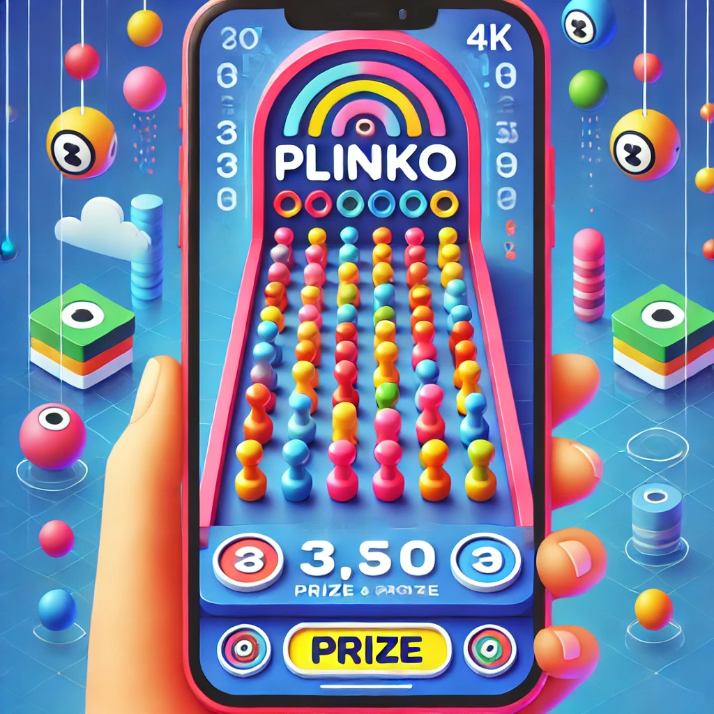 Plinko-app på mobil demonstrasjon.